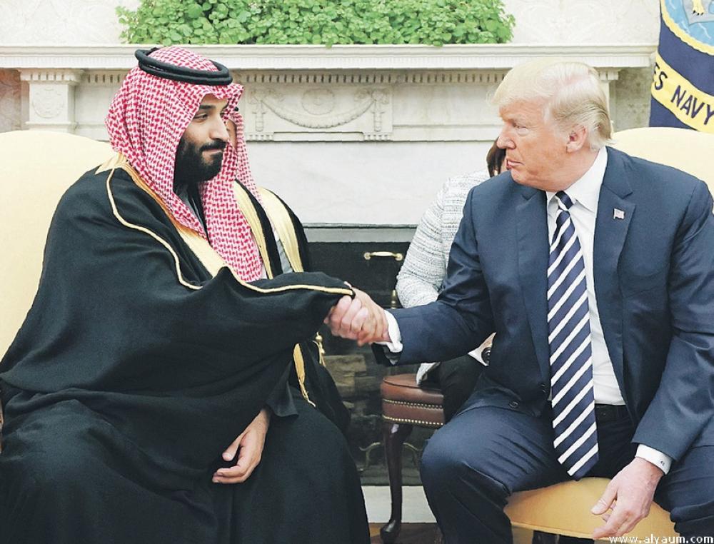 ولي العهد يجري محادثات مع الرئيس الأمريكي