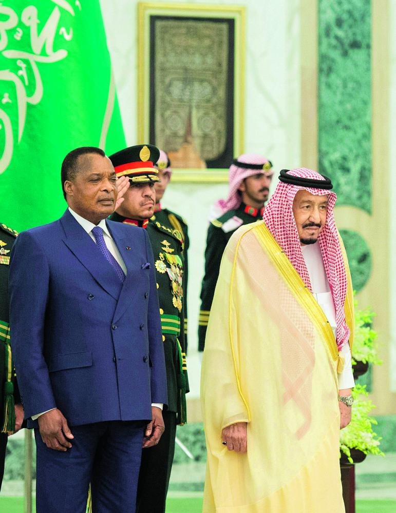 خادم الحرمين يبحث مع رئيس الكونغو مجالات التعاون
