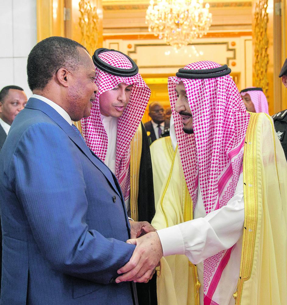خادم الحرمين يبحث مع رئيس الكونغو مجالات التعاون