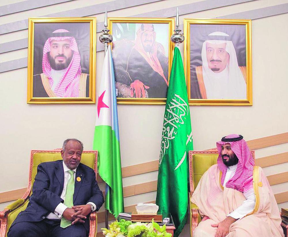 ولي العهد يلتقي رئيس جمهورية جيبوتي
