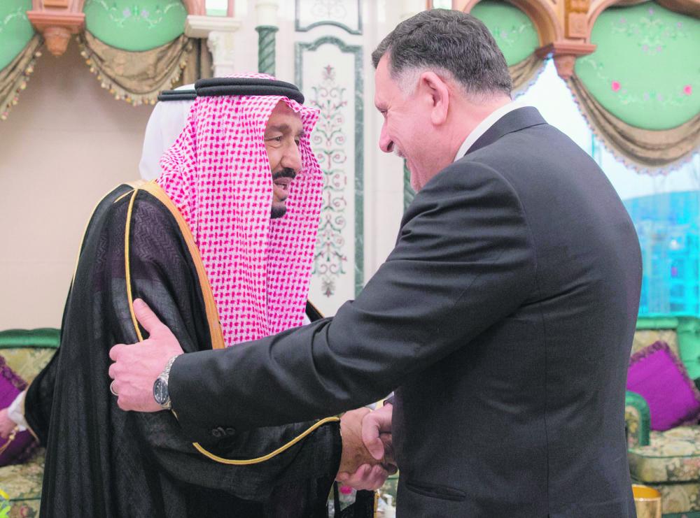 الملك يستقبل رئيس حكومة الوفاق الليبية