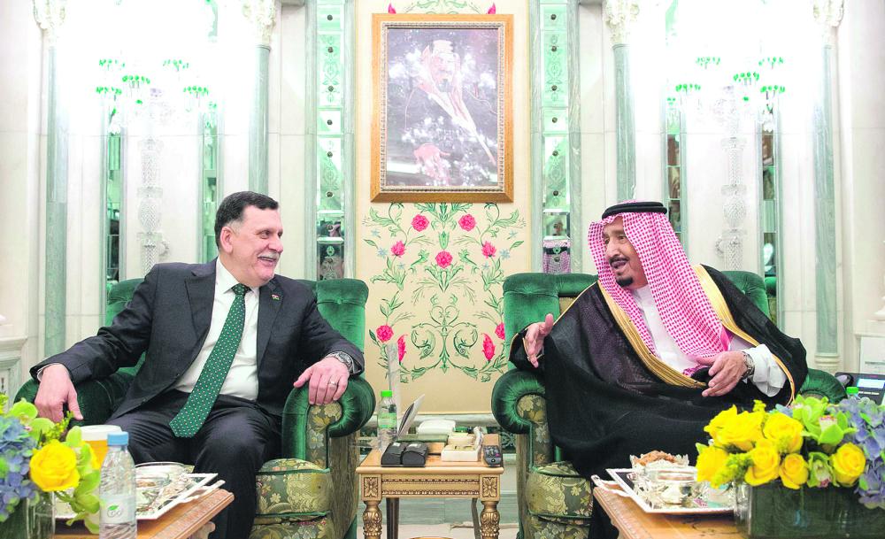 الملك يستقبل رئيس حكومة الوفاق الليبية