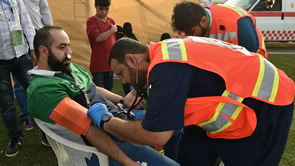 170متطوعاً من  الهلال الأحمر يعملون  في' سوق عكاظ'