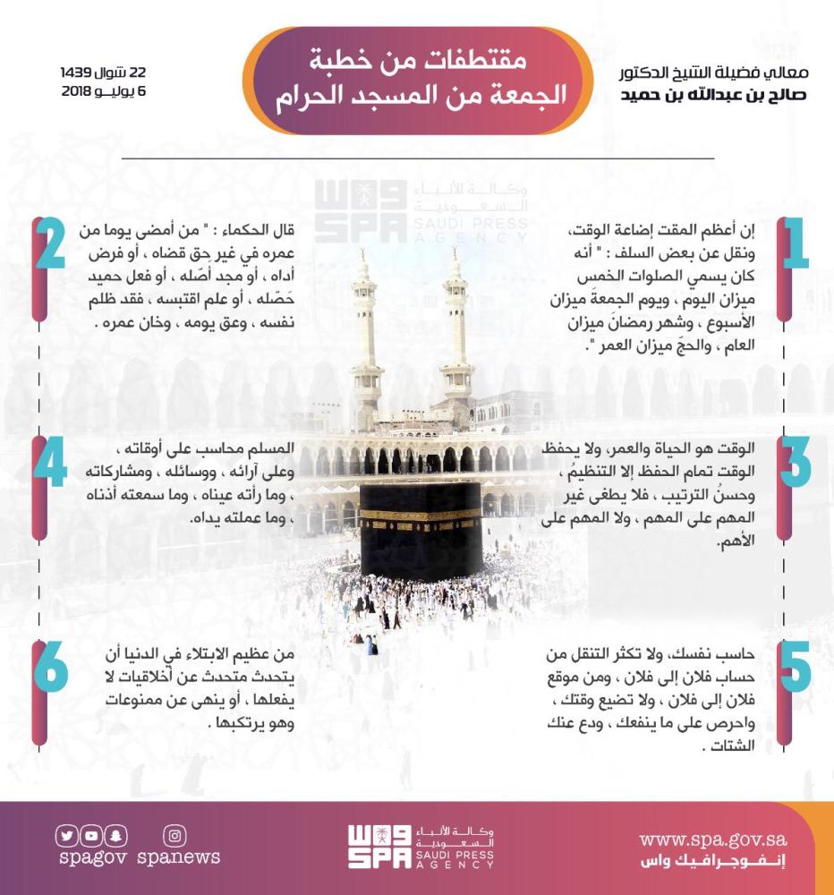 امام المسجد الحرام : أعظم المقت إضاعة الوقت
