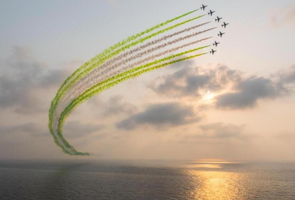 عروض جوية في سماء العاصمة احتفالاً باليوم الوطني
