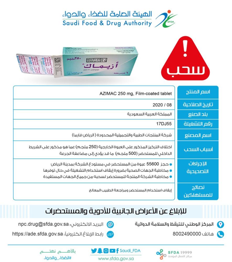 إيقاف استخدام الدواء 'أزيماك'