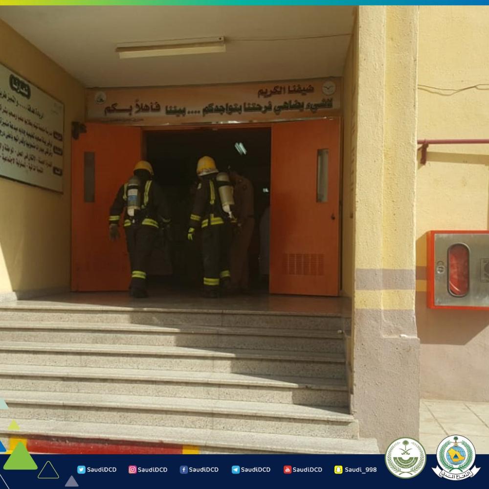 بالصور.. خطة إخلاء فرضية لطلاب مدرسة بالمدينة