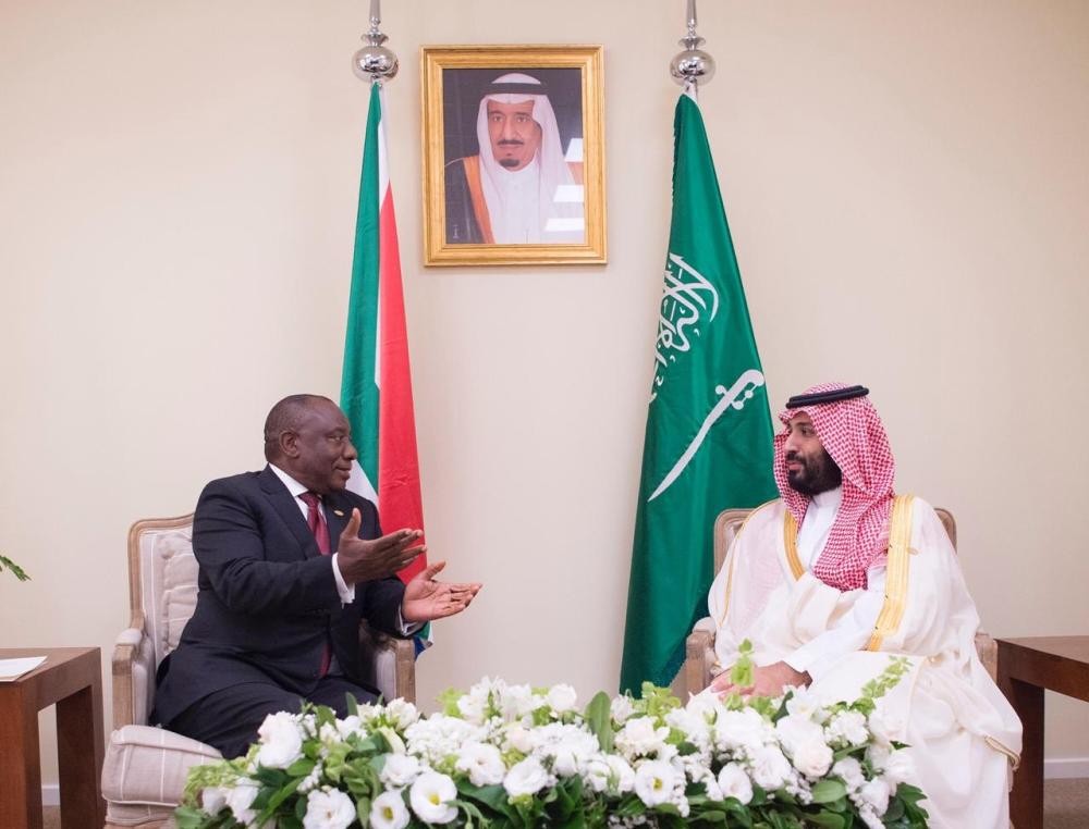 ولي العهد يلتقي رئيس جمهورية جنوب أفريقيا