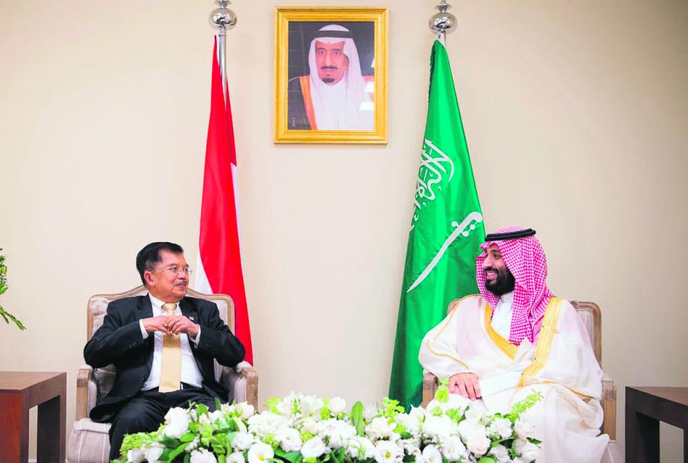 ولي العهد يلتقي نائب الرئيس الإندونيسي