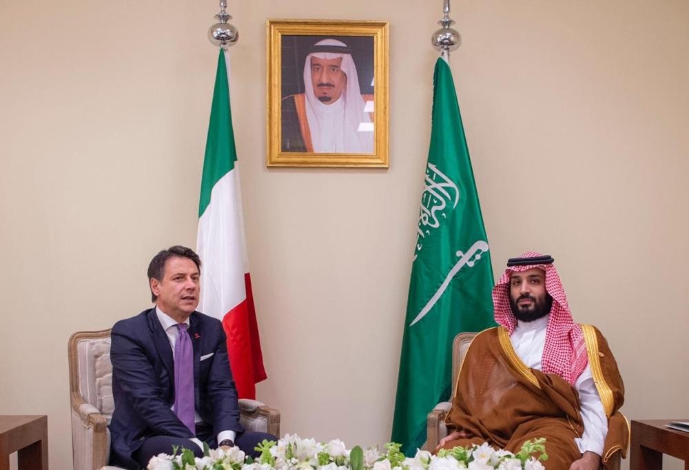 ‎ولي العهد يلتقي رئيس وزراء إيطاليا