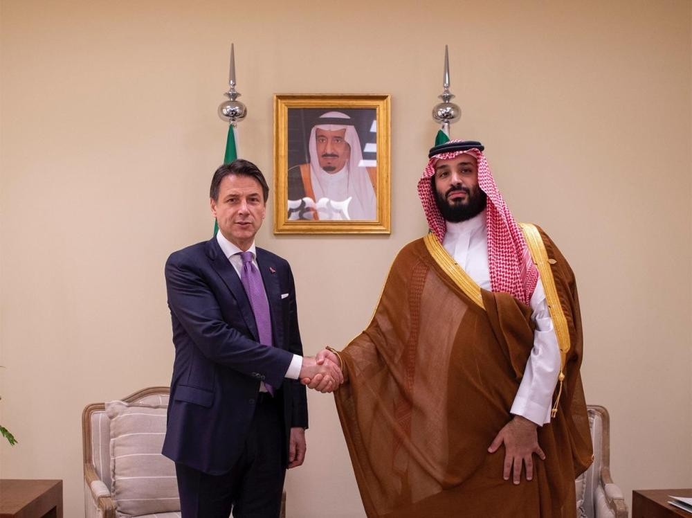 ‎ولي العهد يلتقي رئيس وزراء إيطاليا