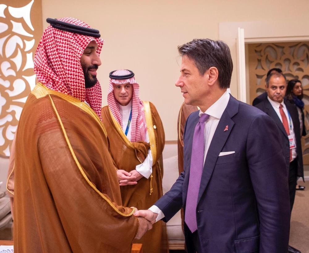 ‎ولي العهد يلتقي رئيس وزراء إيطاليا