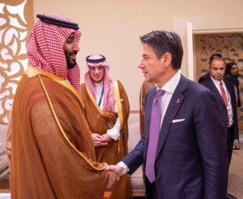 ‎ولي العهد يلتقي رئيس وزراء إيطاليا