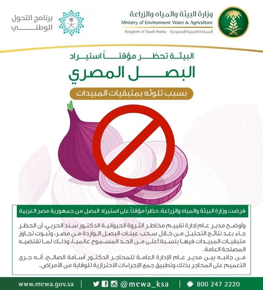 حظر استيراد البصل من مصر