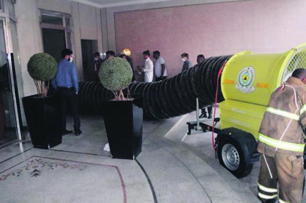 إخلاء 150 شخصا من فندق بالرياض