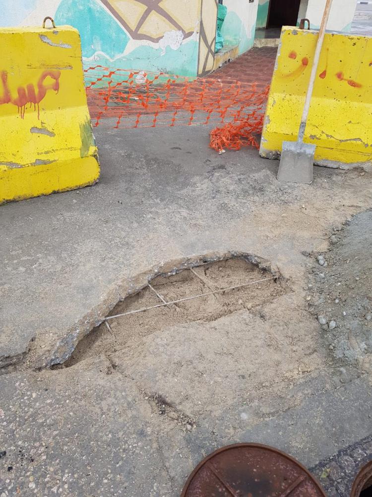 معالجة هبوط أرضى فى كورنيش الدمام