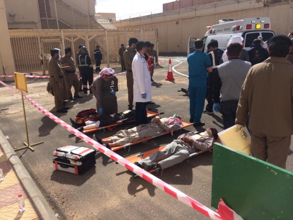 تنفيذ فرضية حريق فى سجن حفر الباطن