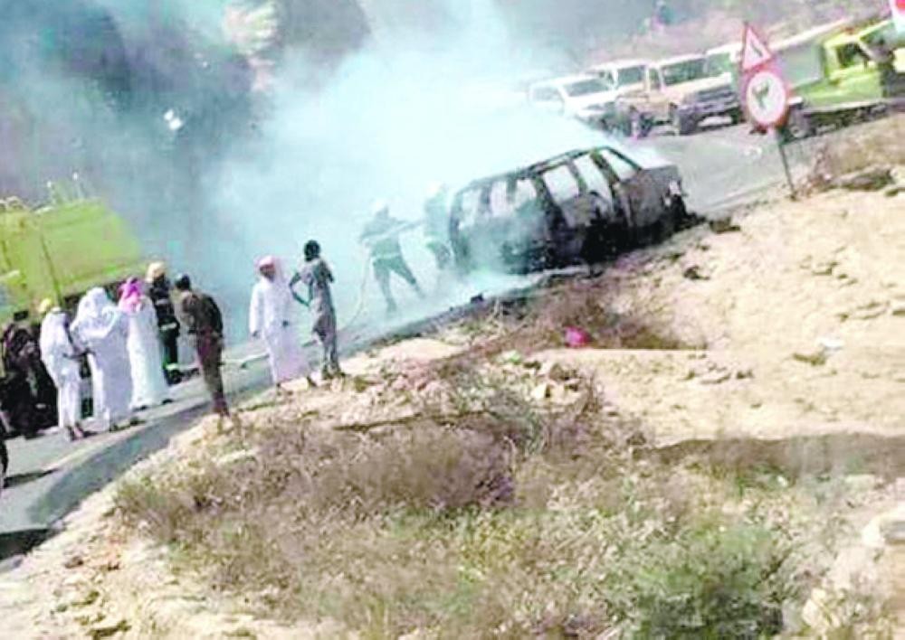 نجاة 7 معلمات من حريق مركبة بجازان