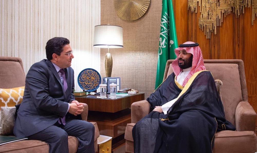 ولي العهد يلتقي وزير الشؤون الخارجية المغربي