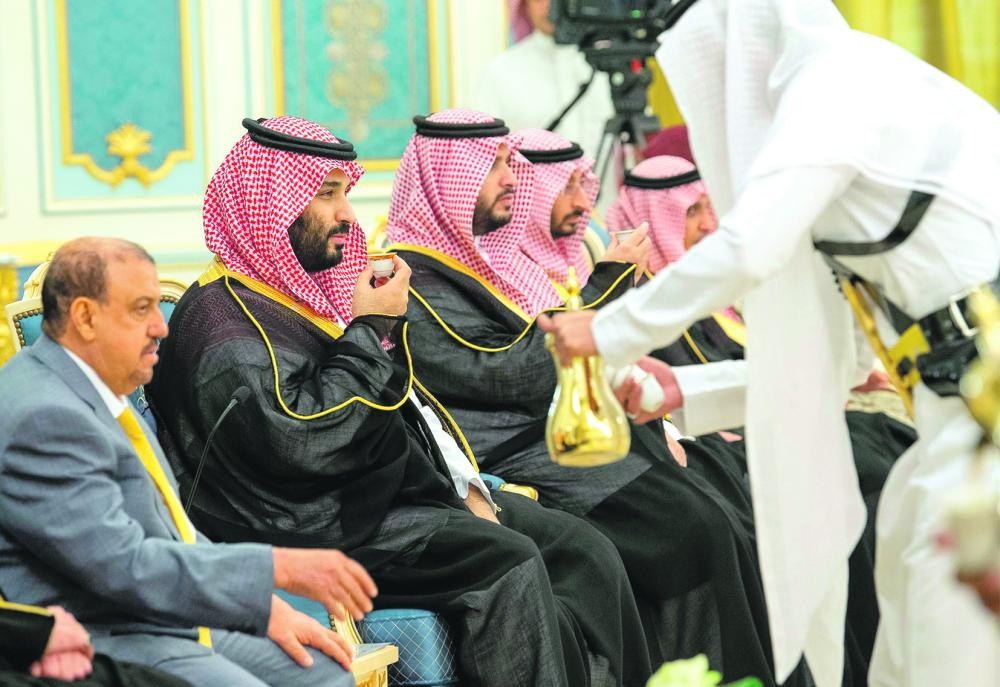 ولي العهد يلتقي رئيس وأعضاء مجلس النواب اليمني