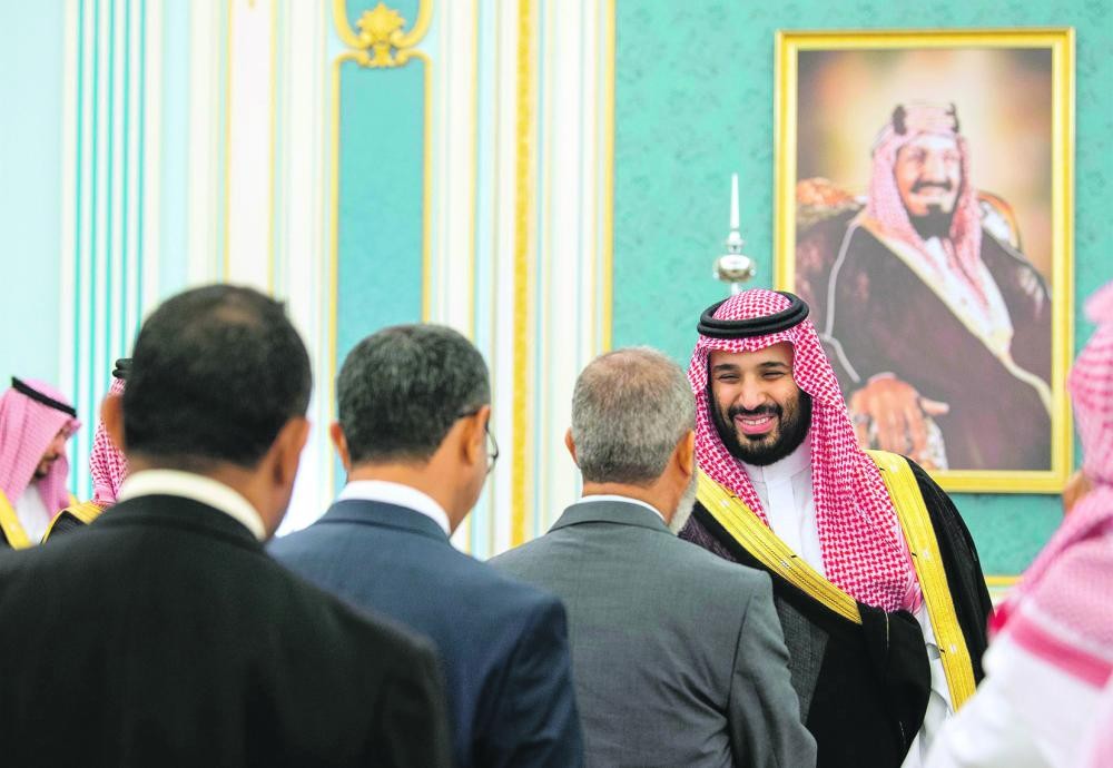 ولي العهد يلتقي رئيس وأعضاء مجلس النواب اليمني