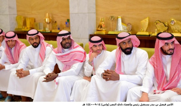 الأمير فيصل بن بندر يستقبل رئيس وأعضاء نادي النصر