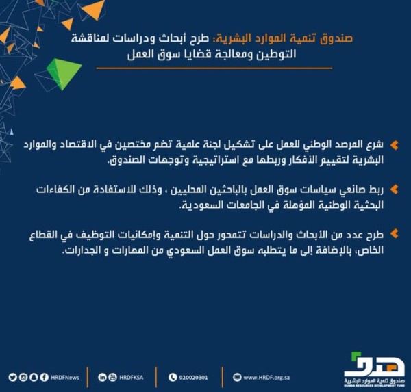 'هدف': أبحاث لمعالجة التوطين وقضايا سوق العمل