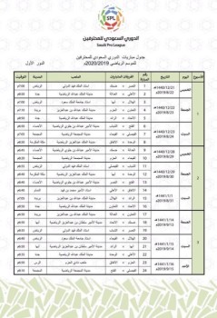 إعلان جدول دوري المحترفين
