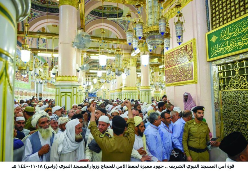 مراقبة مداخل المسجد النبوي بالكاميرات على مدار الساعة