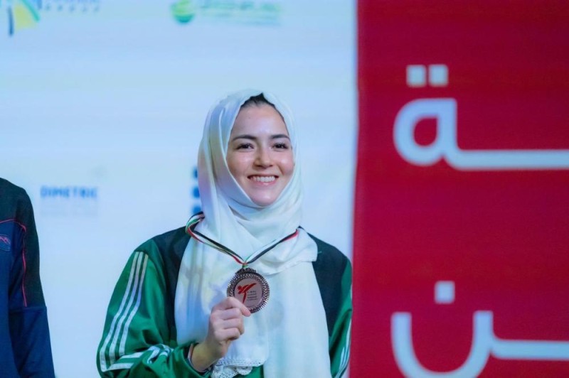 بالصور.. لاعبة أخضر التايكوندو تحصد برونزية «الحسن»