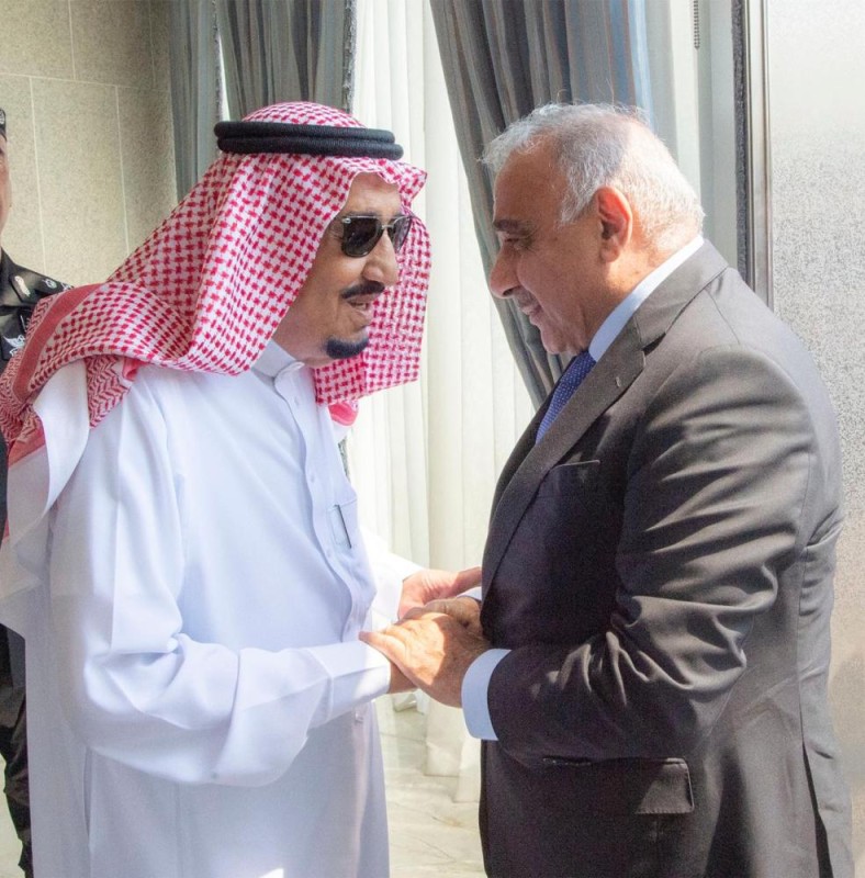 خادم الحرمين الشريفين يستقبل رئيس وزراء العراق