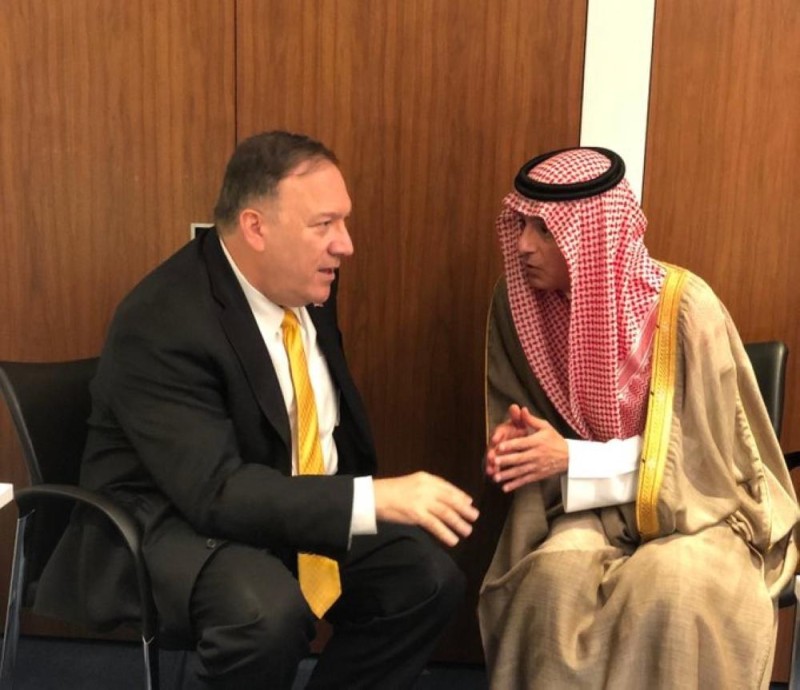 «الجبير» يلتقي وزير الخارجية الأمريكي