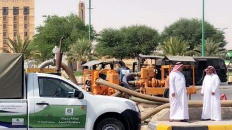 اختبار خطة طوارىء الأمطار في حفر الباطن