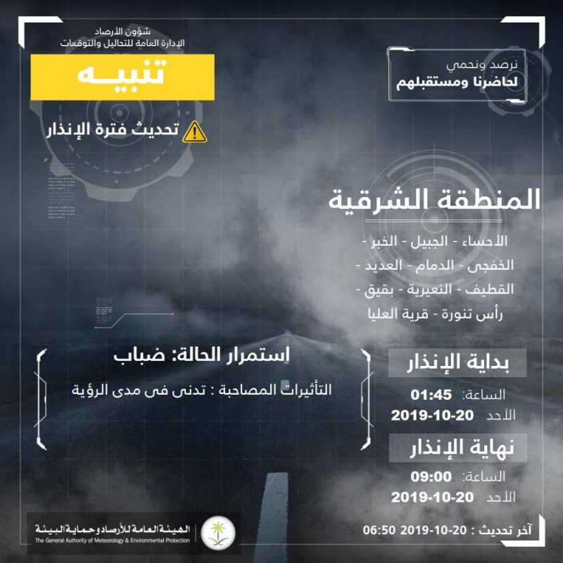 «الأرصاد»: ضباب الشرقية يحجب الرؤية صباح الأحد