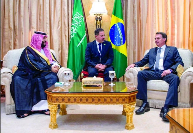 ولي العهد يناقش التعاون الثنائي مع رئيس البرازيل