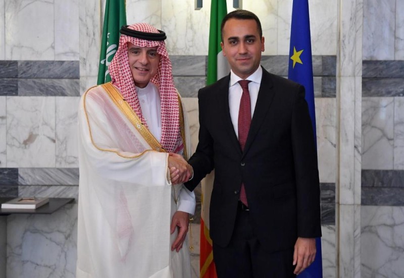 وزير الخارجية الإيطالي يستقبل الجبير