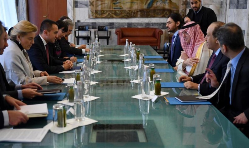 وزير الخارجية الإيطالي يستقبل الجبير