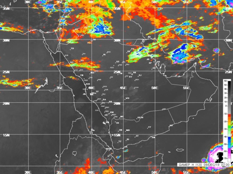 أمطار ورياح على نجران حتى الـ 11 مساءً