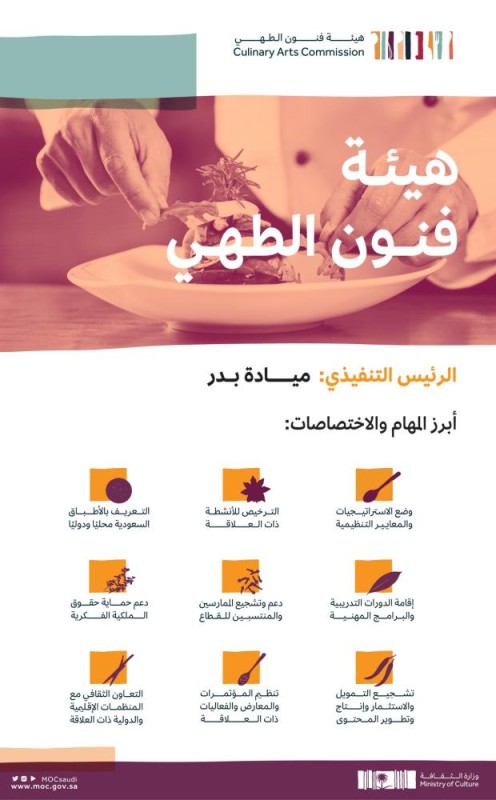 ميادة بدر رئيسًا تنفيذيًا لهيئة فنون الطهي