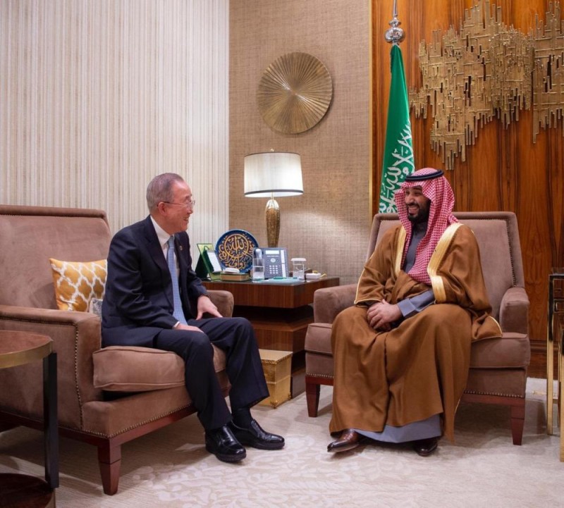 ولي العهد يلتقي الأمين العام للأمم المتحدة السابق