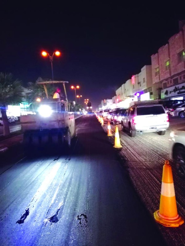 إعادة سفلتة شارع ابن بطوطة بحي الجامعة