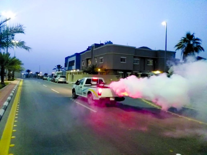 تكثيف الرش والتطهير بالظهران