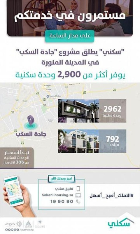 'سكني' ينفذ 3 آلاف وحدة سكنية بالمدينة المنورة    