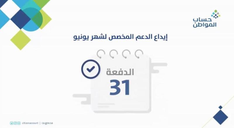 بدء إيداع دعم «يونيو» في «حساب المواطن»