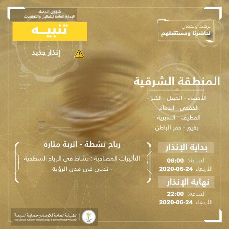 14 ساعة «رياح وأتربة» على الشرقية