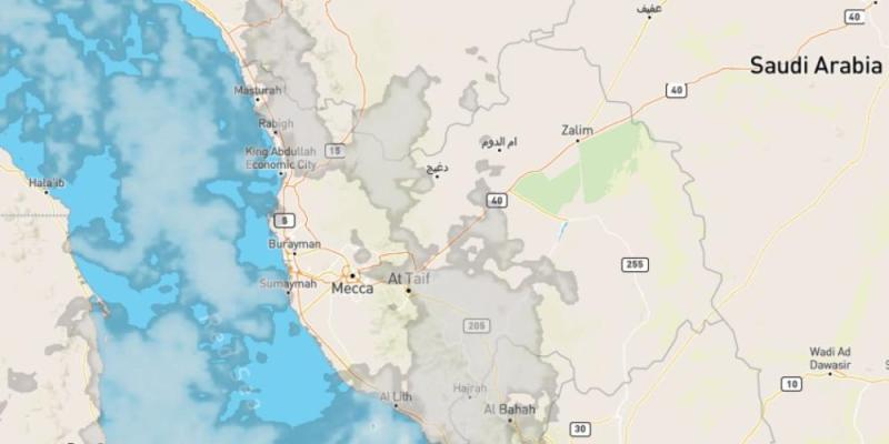 أمطار رعدية على مكة حتى التاسعة مساء