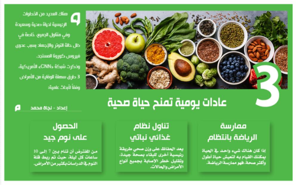 3 عادات يومية تمنح حياة صحية