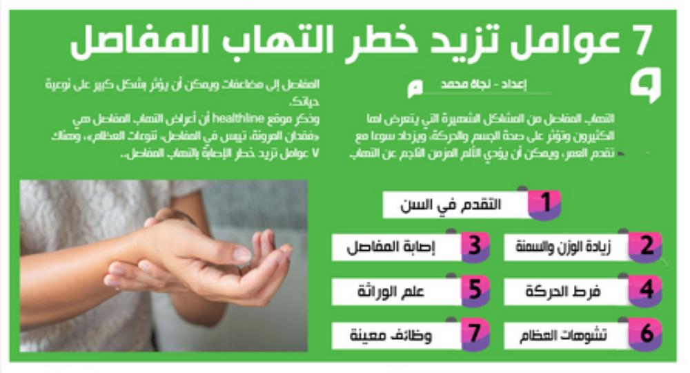 7 عوامل تزيد خطر التهاب المفاصل