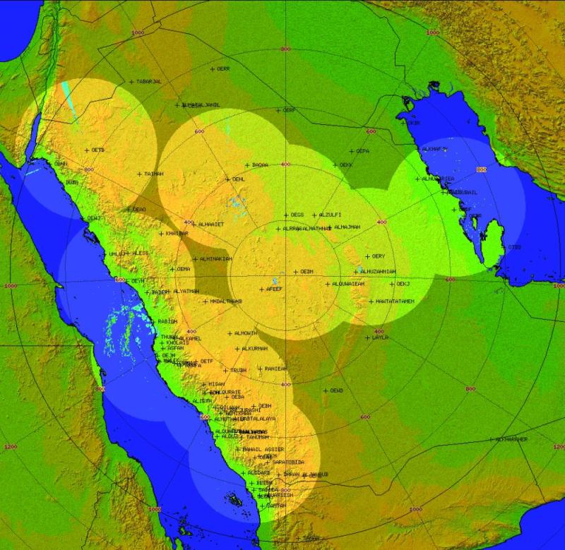 المؤشرات الجوية لمناطق المملكة
