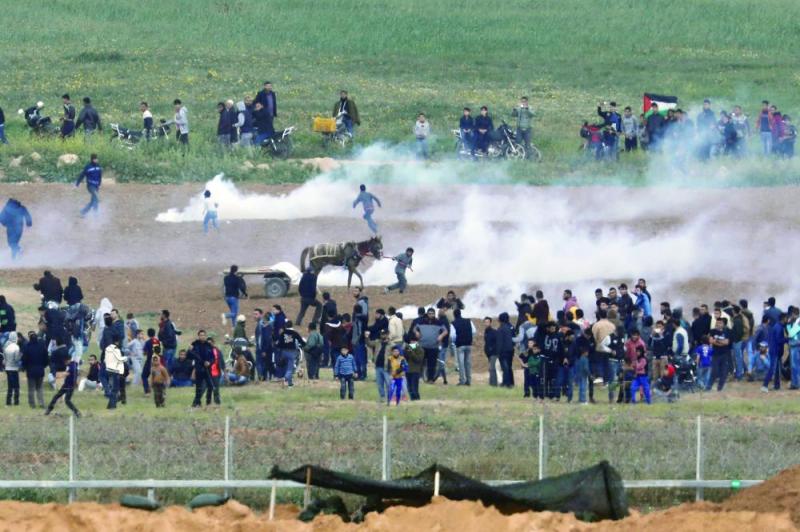 مصادمات بين الفلسطينيين وقوات الاحتلال شرق رام الله